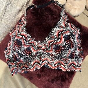 🔥BUNDLE 2/$12🔥PINK Victoria's Secret Geometric Tank Top/Bralette- Red and Black